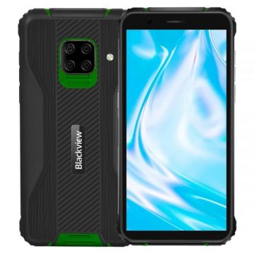 Telefon mobil Blackview BV5100 Pro Verde, 4G, IPS 5.7 , 4GB RAM, 128GB ROM, Android 10, Helio P22, Scanner cod bare, NFC, 5580mAh, Dual SIM