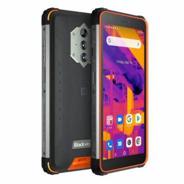 Telefon mobil Blackview BV6600 Pro Orange, 4G, IPS 5.7 , 4GB RAM, 64GB ROM, Android 11, Camera termica, Helio P35, IP68, 8580mAh, Dual SIM