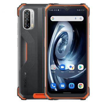 Telefon mobil Blackview BV7100 Orange, 4G, 6.583 FHD+, 10GB RAM (6GB + 4GB extensibili), 128GB ROM, Android 12, Helio G85, 13000mAh, Power bank, Dual SIM