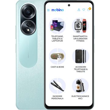 Telefon mobil OPPO A58, Dual SIM, 128GB, 6GB RAM, 4G, Verde Dazzling