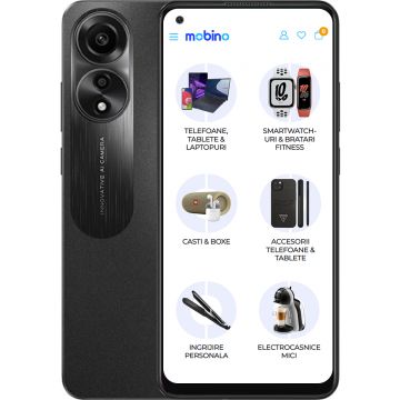 Telefon mobil OPPO A78, Dual SIM, 128GB, 8GB RAM, 4G, Negru