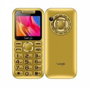 Telefon mobil Samgle Halo, Gold, 3G, TFT 2.0 color, Camera 2.0MP, Bluetooth, FM, Lanterna, 3000mAh, Stand incarcare cadou, Dual SIM