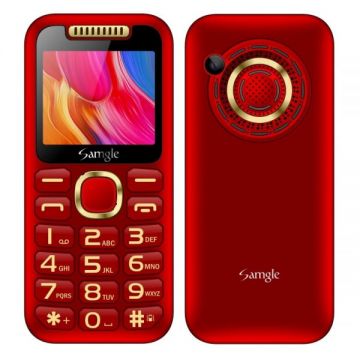 Telefon mobil Samgle Halo, Rosu, 3G, TFT 2.0 color, Camera 2.0MP, Bluetooth, FM, Lanterna, 3000mAh, Stand incarcare cadou, Dual SIM