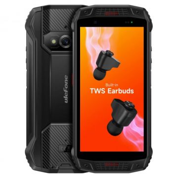 Telefon mobil Ulefone Armor 15 Negru, 4G, Casti TWS incorporate, 5.45 , 6GB RAM, 128GB ROM, Android 12, Helio G35, NFC, 6600mAh, Dual SIM