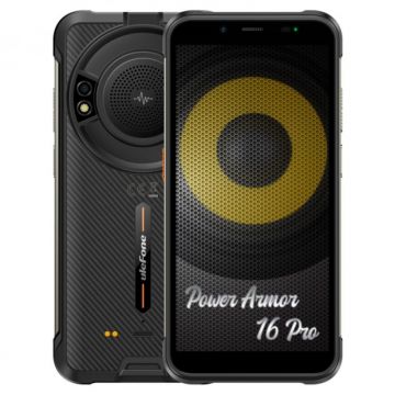 Telefon mobil Ulefone Power Armor 16 Pro Negru, 4G, Difuzor 3.5W, IPS 5.93 , 4GB RAM, 64GB ROM, Android 12, Helio G25, 9600mAh, Dual SIM