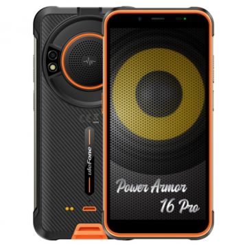 Telefon mobil Ulefone Power Armor 16 Pro Orange, 4G, Difuzor 3.5W, IPS 5.93 , 4GB RAM, 64GB ROM, Android 12, Helio G25, 9600mAh, Dual SIM