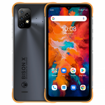 Telefon mobil UMIDIGI BISON X10 Galben, 4G, 6.53 HD+, 4GB RAM LPDDR4X, 64GB ROM, Android 11, Helio P60 OctaCore, NFC, Dual SIM, 6150mAh