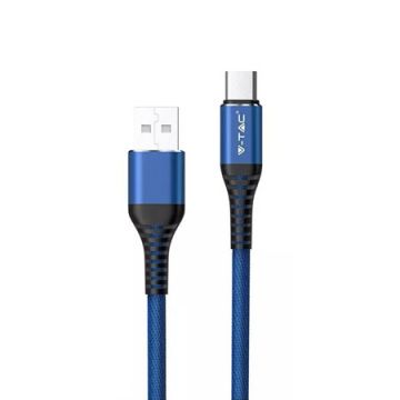 Cablu USB Tip C - 1m, Editie Gold, Culoare Albastra.