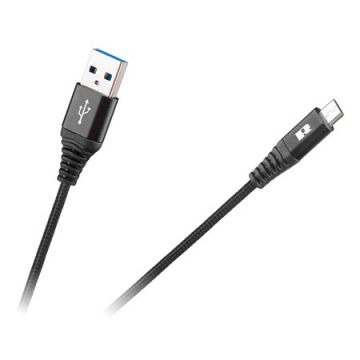 Cablu USB-micro USB Rebel, negru, 0.5m, transfer date, încărcare.