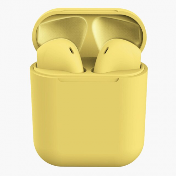 Casti Cu Bluetooth 5.0 Airpods, Autonomie De 3 - 4 Ore, Incarcare 70 Min, Design Modern Si Ergonomic, Carcasa Incarcare, Raza 25 M, Galben