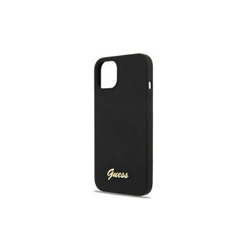 Stylish Guess Case Silicone Script for iPhone 13 Pro - Black