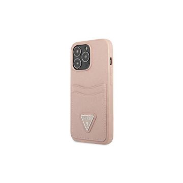 Guess Triangle Pink Double Card Case for iPhone 13 Pro 6.1