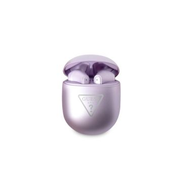 Wireless Earphones Guess TWS Bluetooth 5.0 Purple Triangle Logo