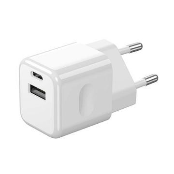 Incarcator Rapdun Port Usb + Tip C 20w - Alb