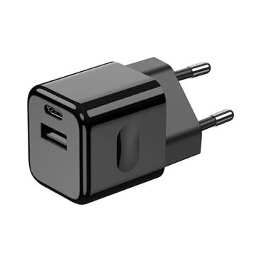 Incarcator USB Tip C 30W Dual Quick Charge - Negru