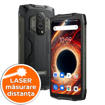 Telefon mobil Blackview BV9300 Negru, Laser, 4G, 6.7 FHD+ 120Hz, 12GB+ 9GB RAM, 256GB+1TB ROM, Android 12, NFC, 15080mAh, Dual SIM
