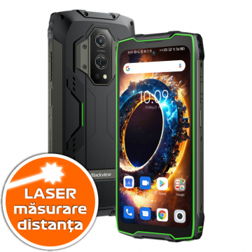 Telefon mobil Blackview BV9300 Verde, Laser, 4G, 6.7 FHD+ 120Hz, 12GB+ 9GB RAM, 256GB+1TB ROM, Android 12, NFC, 15080mAh, Dual SIM