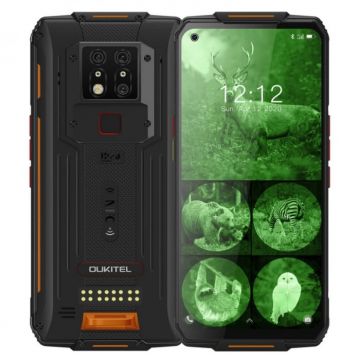 Telefon mobil modular Oukitel WP7 Orange, 4G, IPS 6.53 , 6GB RAM, 128GB ROM, Android 10, Helio P90 OctaCore, NFC, IP68, 8000mAh, Dual SIM