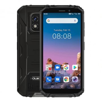 Telefon mobil Oukitel WP18 Negru, 4G, 5.93 HD+, Ritm cardiac, 4GB RAM, 32GB ROM, Android 11, Helio A22 QuadCore, IP68, 12500mAh, Dual SIM