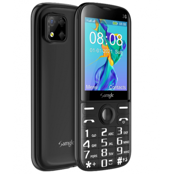 Telefon mobil Samgle Hero 3G Negru, Display 2.4 inch, Bluetooth, 64MB RAM + 128MB ROM, Camera foto, Slot Card, Radio FM, Internet, Dual SIM
