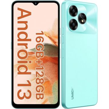 Telefon mobil UMIDIGI A15C Jade Green, 4G, 6.7 FHD, 16GB RAM (8+8), 128GB ROM, Android 13, Unisoc T606, NFC, Dual SIM, 5000mAh