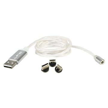 Cablu 3in1 iluminat led cu mufa tip C/iphone/micro USB