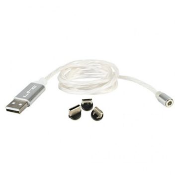 Cablu 1m 3in1 Tip C/iphone/micro Usb Iluminat Led Rgb