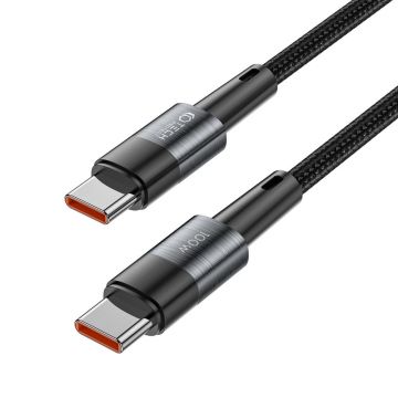 Cablu pentru incarcare si transfer de date TECH-PROTECT UltraBoost, 2x USB Type-C, PD 100W, 5A, 2m, Gri
