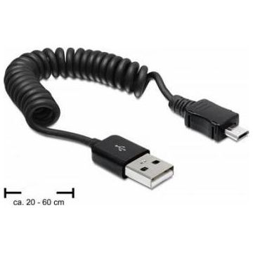Delock Delock cable USB 2.0 AM-BM Micro coiled cable 20-60cm