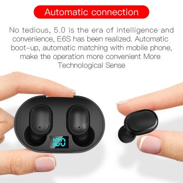 Black E6s Bluetooth In-Ear Earphones