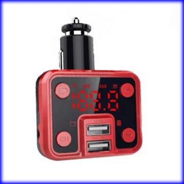 Modulator FM auto, incarcator wireless, rosu,negru