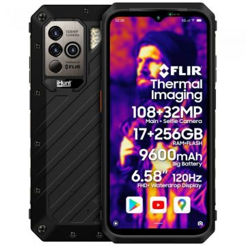 Telefon mobil iHunt Titan Thermal Tactics PRO 5G, Negru, 6.58 , 17GB RAM, 256GB ROM, Android 12, Mediatek MT6877, NFC, 9600mAh, Dual SIM