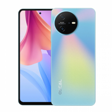 Telefon mobil Oscal TIGER 12 Blue, 4G, FHD+ 6.78 120Hz 2.4K, 16GB RAM (8GB + 8GB extensibil), 128GB ROM, 64MP, Android 13, Helio G99, 5000mAh, NFC, Dual SIM