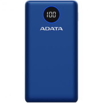 Adata Acumulator extern ADATA AP20000QCD-DGT-CDB, 20000mAh, Quick Charge 3.0 + PD 18W, USB, Albastru
