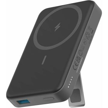 Anker Baterie externa magnetica wireless Anker 633 MagGo, 10.000 mAh, USB-C, suport pliabil, pentru seria iPhone 12/13 Negru