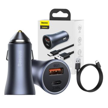Baseus Pro Car Charger, Fast Charging, 40W, Gray