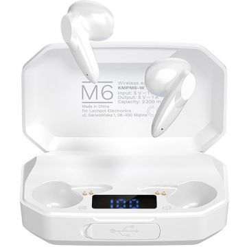 Casti Bluetooth 10M 32Ohm 2x25mAh Alb