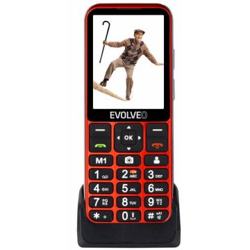Evolveo Telefon mobil EVOLVEO EasyPhone LT, pentru seniori, Dual Sim, 4G, Rosu