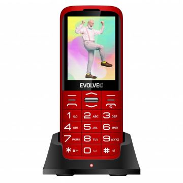 Evolveo Telefon mobil EVOLVEO EasyPhone XO, pentru seniori, Dual Sim, 2G, Rosu