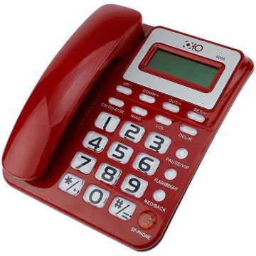 Telefon fix 5005R ID apelant FSK/DTMF Calculator Calendar Memorie Rosu