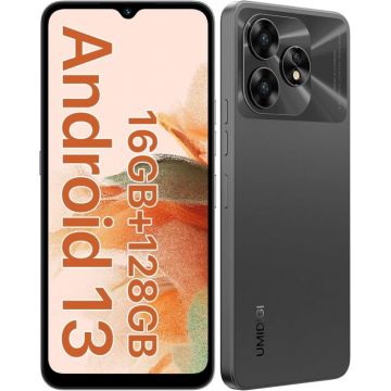 Telefon mobil UMIDIGI A15C Space Gray, 4G, 6.7 FHD, 16GB RAM (8GB + 8GB extensibili), 128GB ROM, Android 13, Unisoc T606, NFC, 5000mAh, Dual SIM