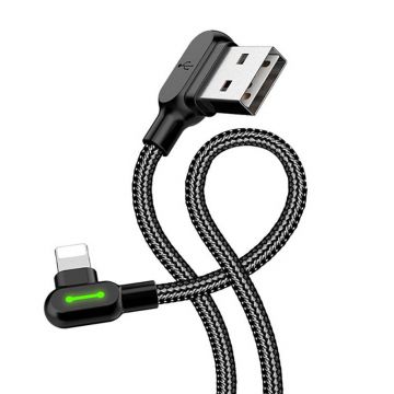 Nylon USB Lightning Cable Mcdodo CA-4671 LED, 1.2m (black)
