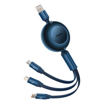 Baseus Bright Mirror 3 - Cablu USB 3-in-1 rapida (albastru)