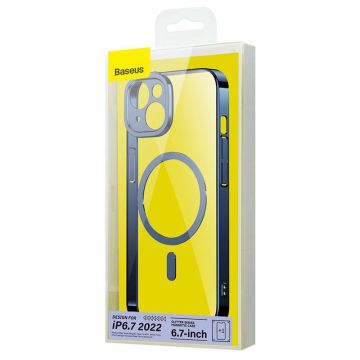 Baseus Glitter Transparent Magnetic Case for iPhone 14 Plus (Blue)