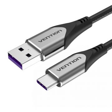 USB-C to USB 2.0 Cable Vention COFHF, FC 1m (Gray) - Fast Charging, Data Transfer, Durable