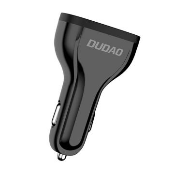 Car Charger Dudao R7S 3x USB, QC 3.0, 18W (Black) - Chargarea rapida cu 3 porturi USB