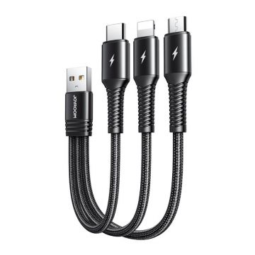3-in-1 Charging Cable Joyroom S-01530G9 (Black, 15cm)