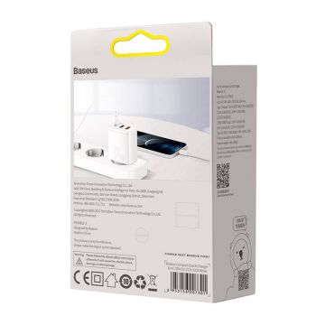 Baseus Speed Dual QC3.0 Quick Charger U+U 30W (White)