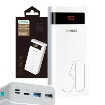 Powerbank 30000mAh Romoss Sense 8P+ (white, durable, reliable)