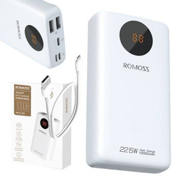 White Powerbank SW10PF 10000mAh Romoss, Fast Charging, Wide Compatibility